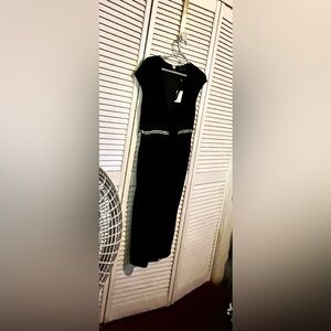 Elegant Black Dress with Silver Accents